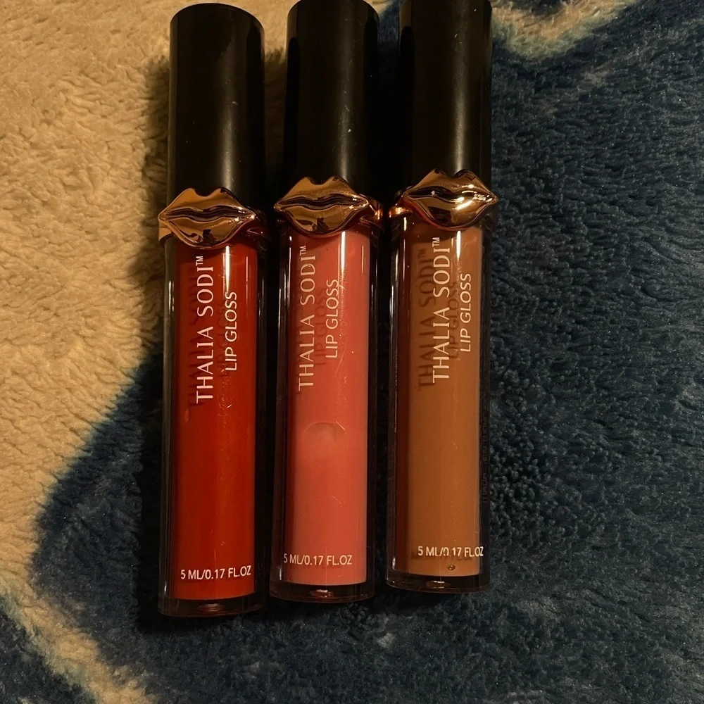 Thalia Sodi Lip Gloss Trio - Bold Red, Soft Pink, Warm Tan